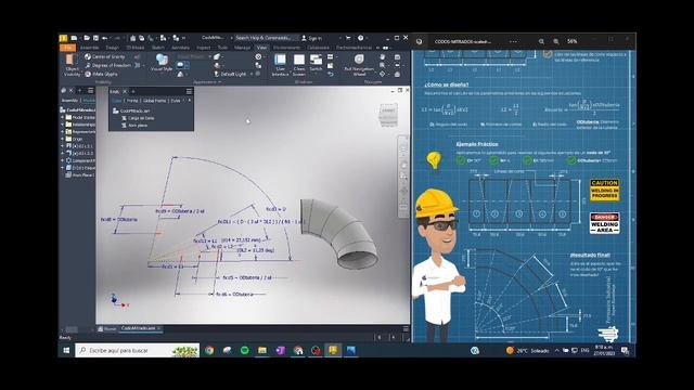 Modelo CAD Generador de Codo Mitrado con Autodesk Inventor 2023 смотреть онлайн
