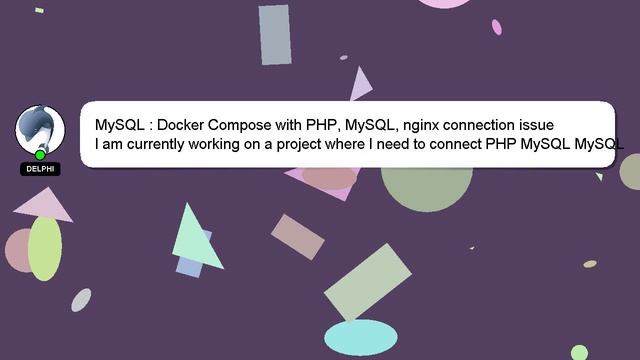 MySQL : Docker Compose with PHP, MySQL, nginx connection issue смотреть онлайн