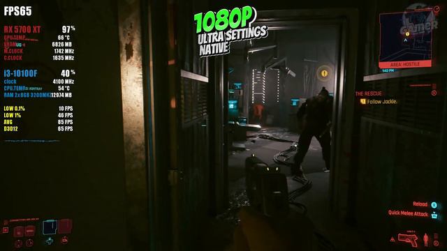 cyberpunk 2077 | rx 5700 xt + i3 10100f | 1080p ultra settings смотреть онлайн