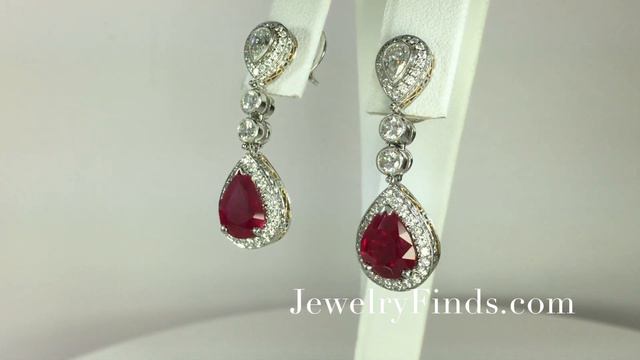 Outstanding Estate Michael Beaudry Ruby & Diamond Earrings 18k/Plat смотреть онлайн
