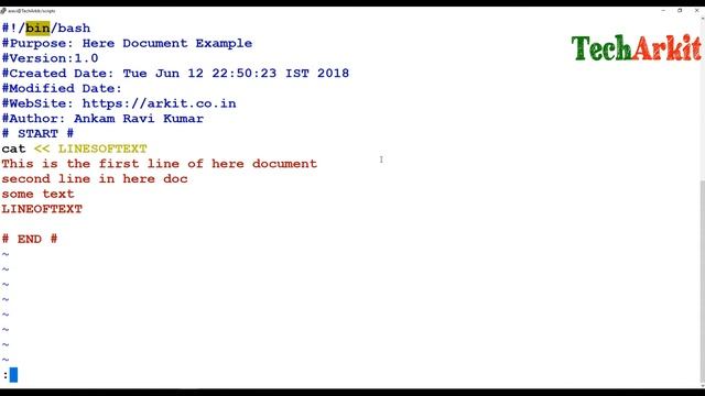 Here Documents in Shell Scripts - Tech Arkit смотреть онлайн