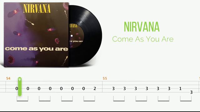 How To Play Nirvana - Come As You Are [Bass Tabs Tutorial] - [Interactive Tabs On Screen]