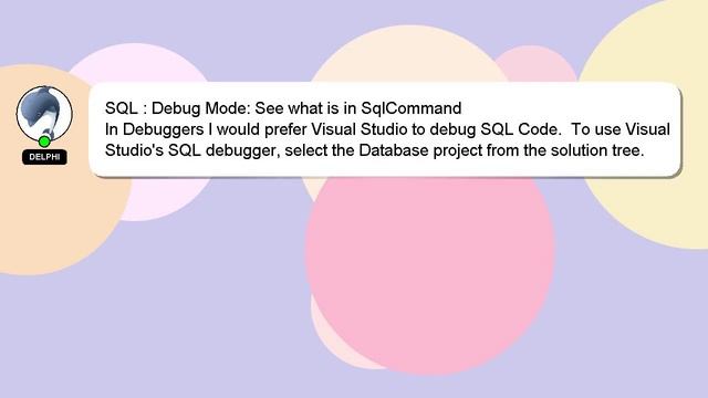 SQL : Debug Mode: See what is in SqlCommand смотреть онлайн