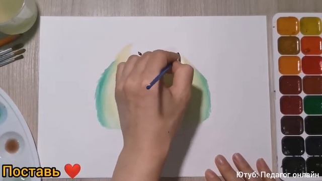 Попугайчики. Рисунок акварелью на День святого Валентина смотреть онлайн