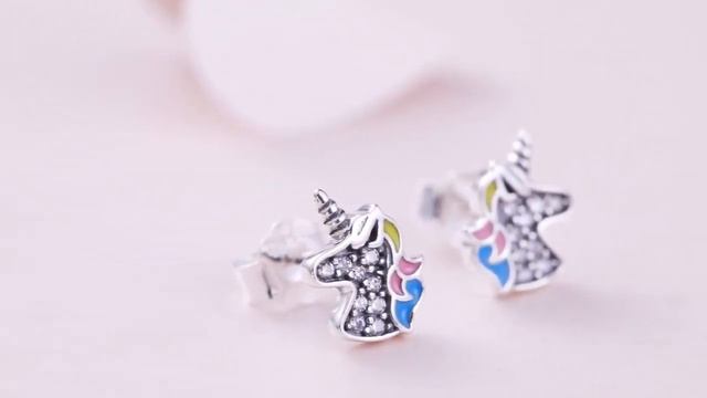 Сережки детские серебряный Единорог смотреть онлайн