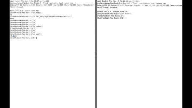 [Erlang] Ноды и их взаимодействие