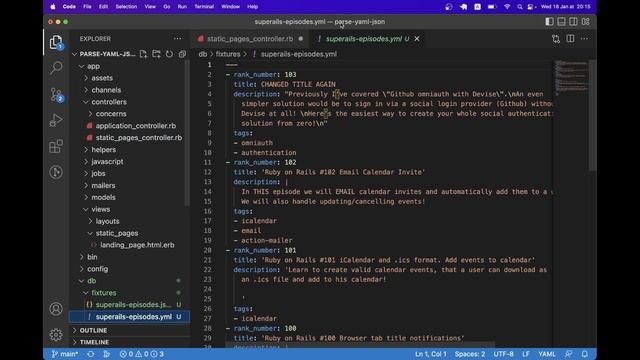 Ruby on Rails #105 parse JSON and YAML смотреть онлайн