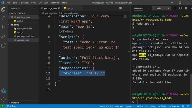 How to Start WIth Node & Express From Zero - Node Authentication API Part-1 смотреть онлайн