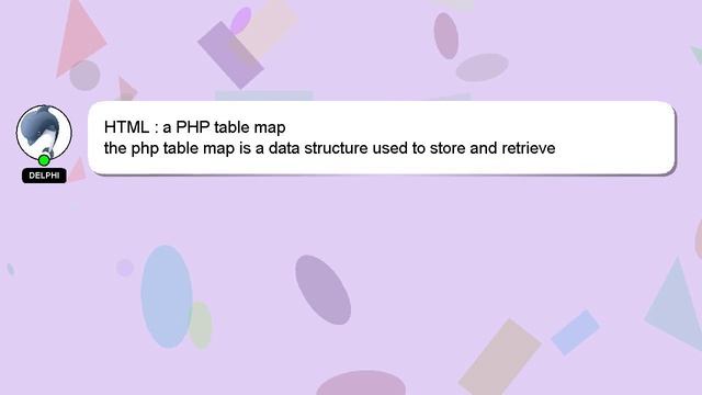 HTML : a PHP table map смотреть онлайн