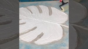 «золотой лист» интерьерная картина с текстурной пастой и золото. Поталь. Мастер-класс