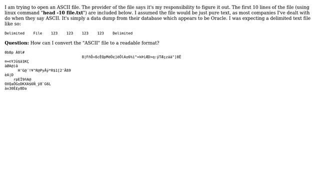 Convert/open an ASCII file смотреть онлайн