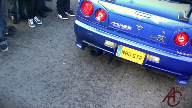 Nissan Skyline R34 GTR - Anti-lag FLAMES! смотреть онлайн
