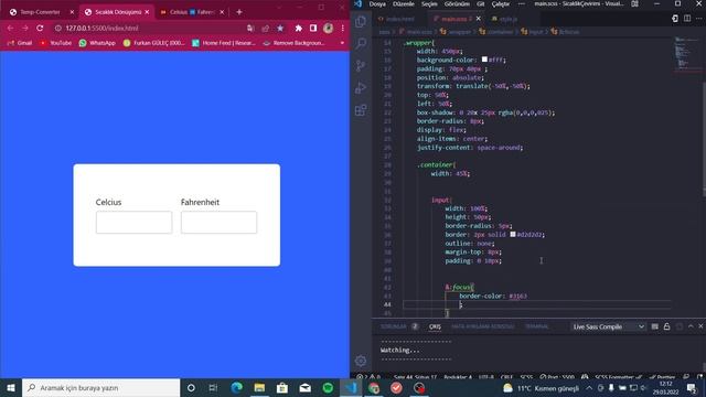 7. Temperature Converter || HTML,CSS,JS || Giriş Seviyesi 10 JavaScript Uygulaması смотреть онлайн