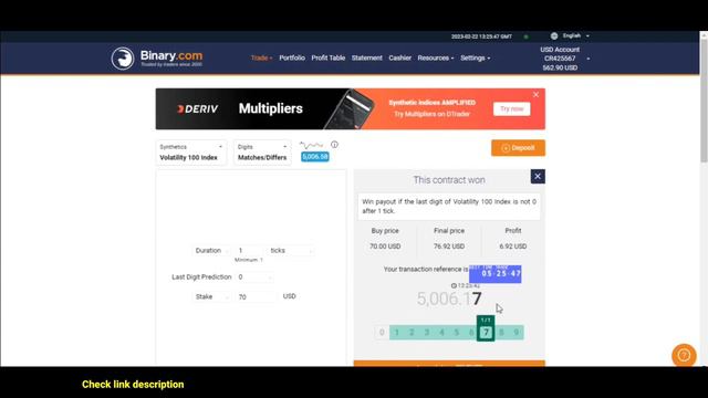 Matches/Differs Strategy on Binary.com - 20 Wins in 16 Minute || Binary.com Trading смотреть онлайн