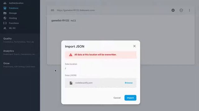 firebase json importing смотреть онлайн