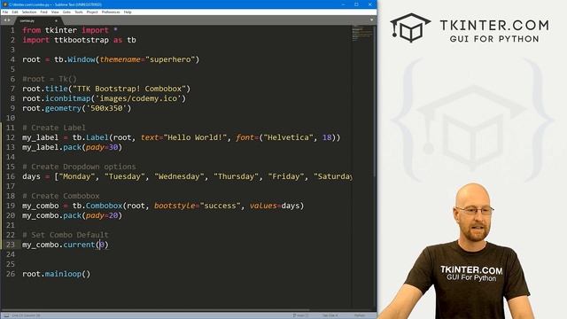 ComboBoxes and Bindings - Tkinter TTKBootstrap 5 смотреть онлайн