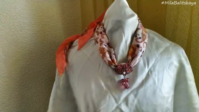 Украшение на шею из платка / Колье ♥ Переделки ♥ Handmade recycling necklace ♥ Mila Bali смотреть онлайн