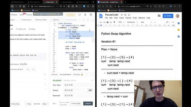 Merge Two Sorted Lists. Swap Nodes in Pairs. [Linked Lists & LeetCode] смотреть онлайн