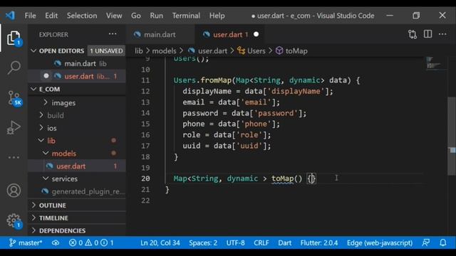 User Model Class - Complete Ecommerce App in flutter | Firebase Database | ecommerce app смотреть онлайн