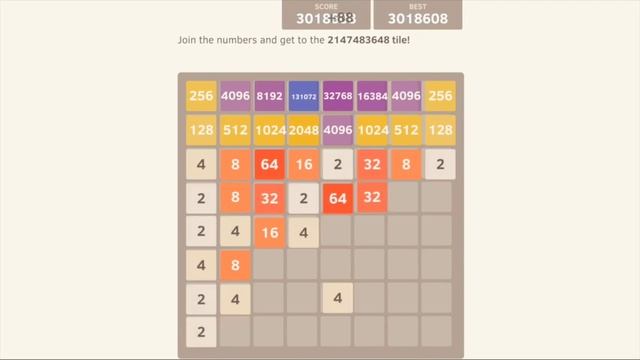 2048 App 2 BILLION TILE MODE - Getting to the 262144 Tile on 2147483648 Tile Using Corner Auto смотреть онлайн