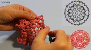 Летний берет крючком Ажурный женский берет 1 часть Вяжем по схемам