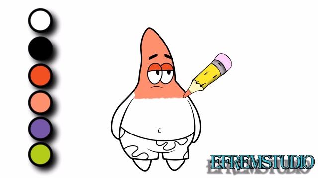 Как нарисовать Патрик Стара. Раскраска Патрик. рисуем звезду. How to draw Patrick Star coloring boo смотреть онлайн