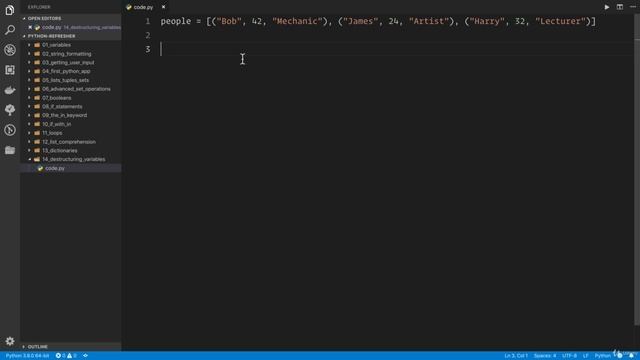 02 - A Full Python Refresher - 016 Destructuring variables смотреть онлайн