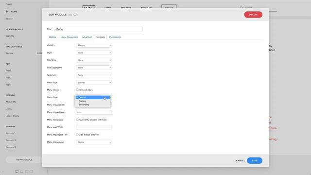 Setting the Module Menu Options | YOOtheme Documentation (Joomla) смотреть онлайн