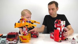 Тоботы трансформеры. Тобот Кватран и Огромный Карбот. Роботы из четырех машинок. Кто больше?