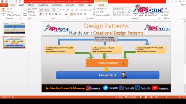 1. FactoryPatterns : How to create a Factory Patterns class in JAVA || APIPOTHI || DESIGN PATTERNS смотреть онлайн