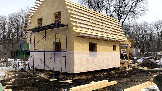 Мой каркасный дом. Этапы строительства каркасного дома на винтовых сваях с внутренней отделкой. смотреть онлайн