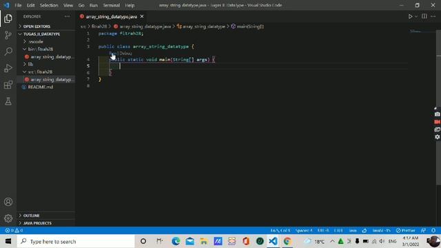 Java | b. Membuat dan Menampilkan Elemen Array bertipe String смотреть онлайн