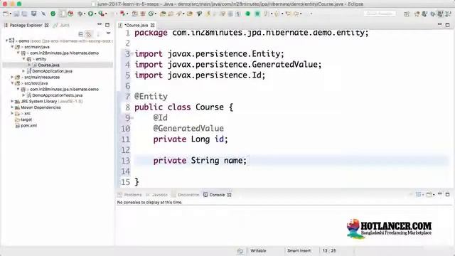 046 Step 02 Create JPA Entity Course смотреть онлайн