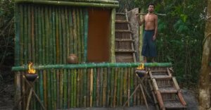 Постройте невероятную виллу из бамбуковой грязи в Глубоких джунглях без инструментов от Jungle Survi