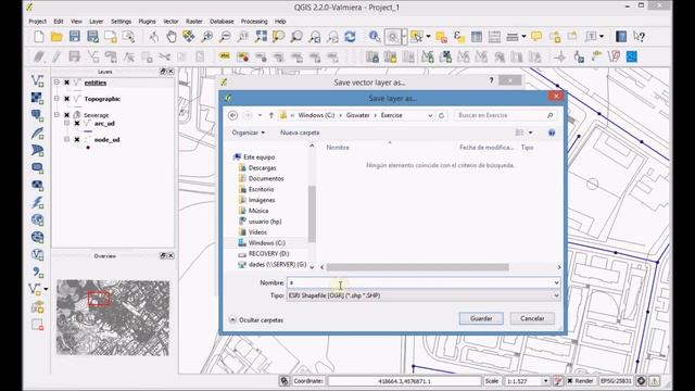 04.1  Adding A Vector Layer In .dxf  And Exporting It To .shp