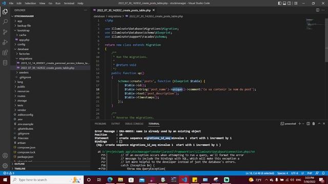 2 Migration Laravel DB en utilisant la base de données Oracle 21c ou 19c смотреть онлайн
