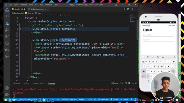 React Native | LinkedIn App Login clone | Viraj Jain смотреть онлайн