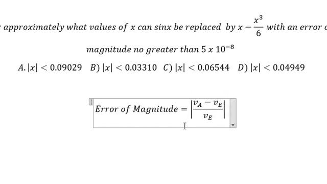 Calculus Help: Approximation: For approximately what values of x can sinx be replaced by x-x^3/6 смотреть онлайн