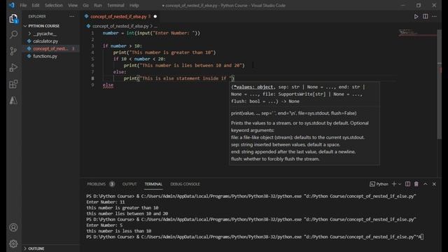 Concept of Nested if-else statement | Python tutorials for beginners смотреть онлайн