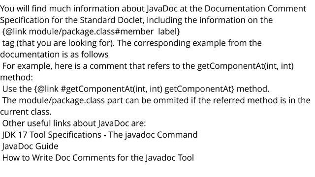 How to reference a method in javadoc? смотреть онлайн