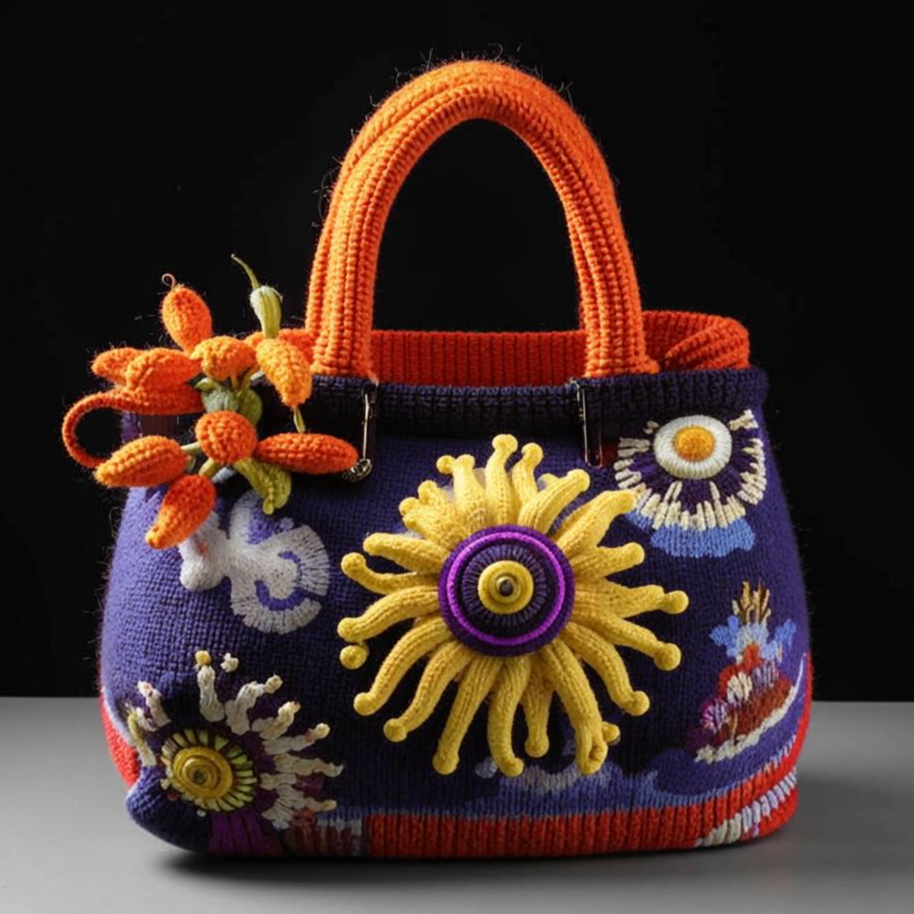 ВЯЗАНИЕ. Сумки с цветами и листьями. От нейросети. ПОДБОРКА №8. смотреть онлайн