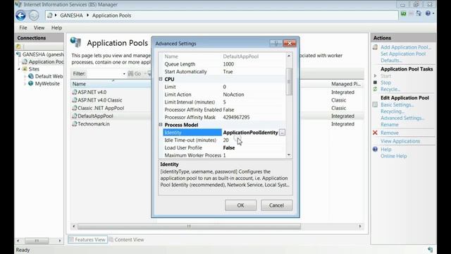 Adding Service Account or Setting Custom Application Pool Identity in IIS смотреть онлайн
