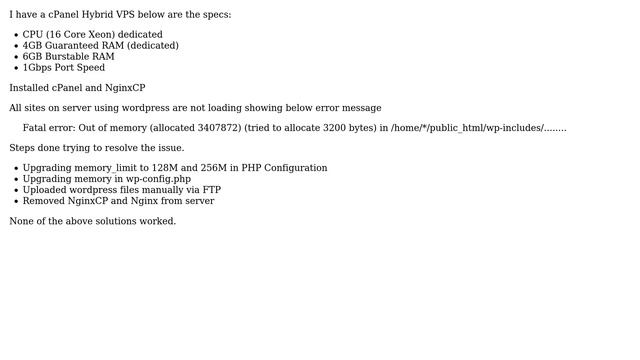 DevOps & SysAdmins: Out of memory for Wordpress sites on cPanel Nginx Hybrid VPS смотреть онлайн