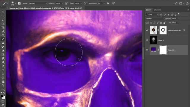 Creating Glowing Skull Blend Cyberpunk Photoshop смотреть онлайн