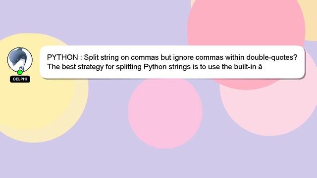PYTHON : Split string on commas but ignore commas within double-quotes? смотреть онлайн