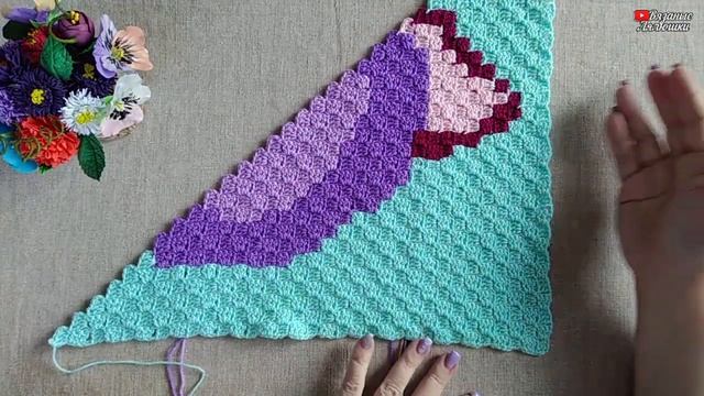 ОБЗОР нового ПЛЕДА техника С2С ВЯЗАНЫЙ ПЛЕД Моя БУСИНКА смотреть онлайн