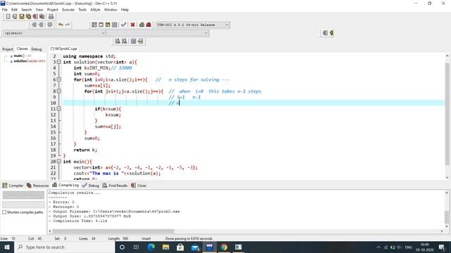Kadane algorithm and brute froce aproach for solving maximum subarray sum problem смотреть онлайн