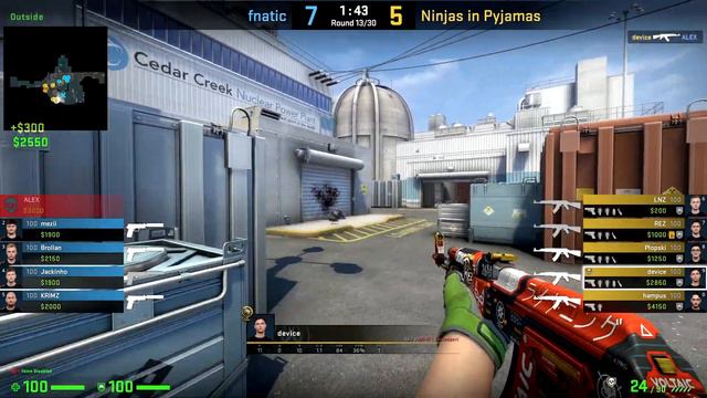 CSGO POV NiP DEVICE vs Fnatic on Nuke - 24 kills смотреть онлайн