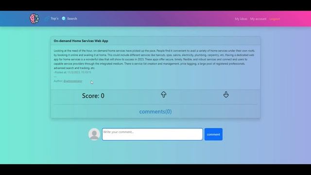Social red of ideas (MERN STACK and Bootstrap) смотреть онлайн