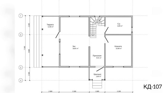 Готовый проект КД-107 / Минидом / Площадь 88 м2 смотреть онлайн